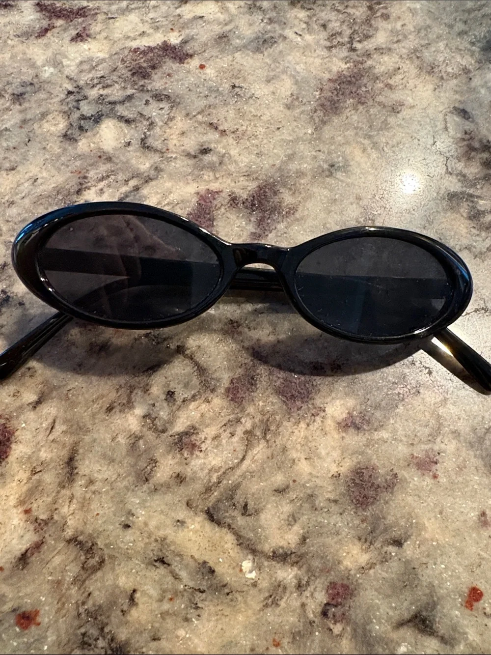 Black Oval Retro Sunglasses